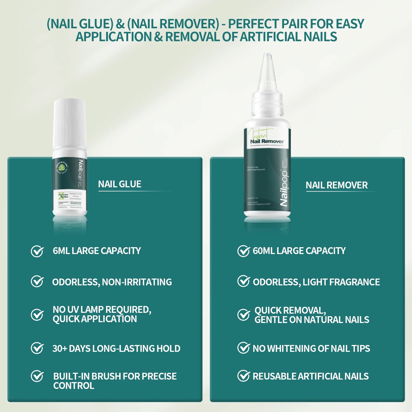Press On Nail Glue and Remover Kit Fast Dry