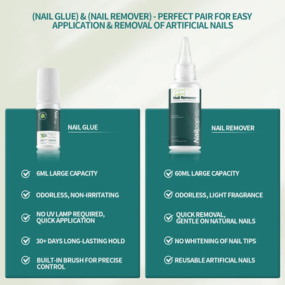 Press On Nail Glue and Remover Kit Fast Dry