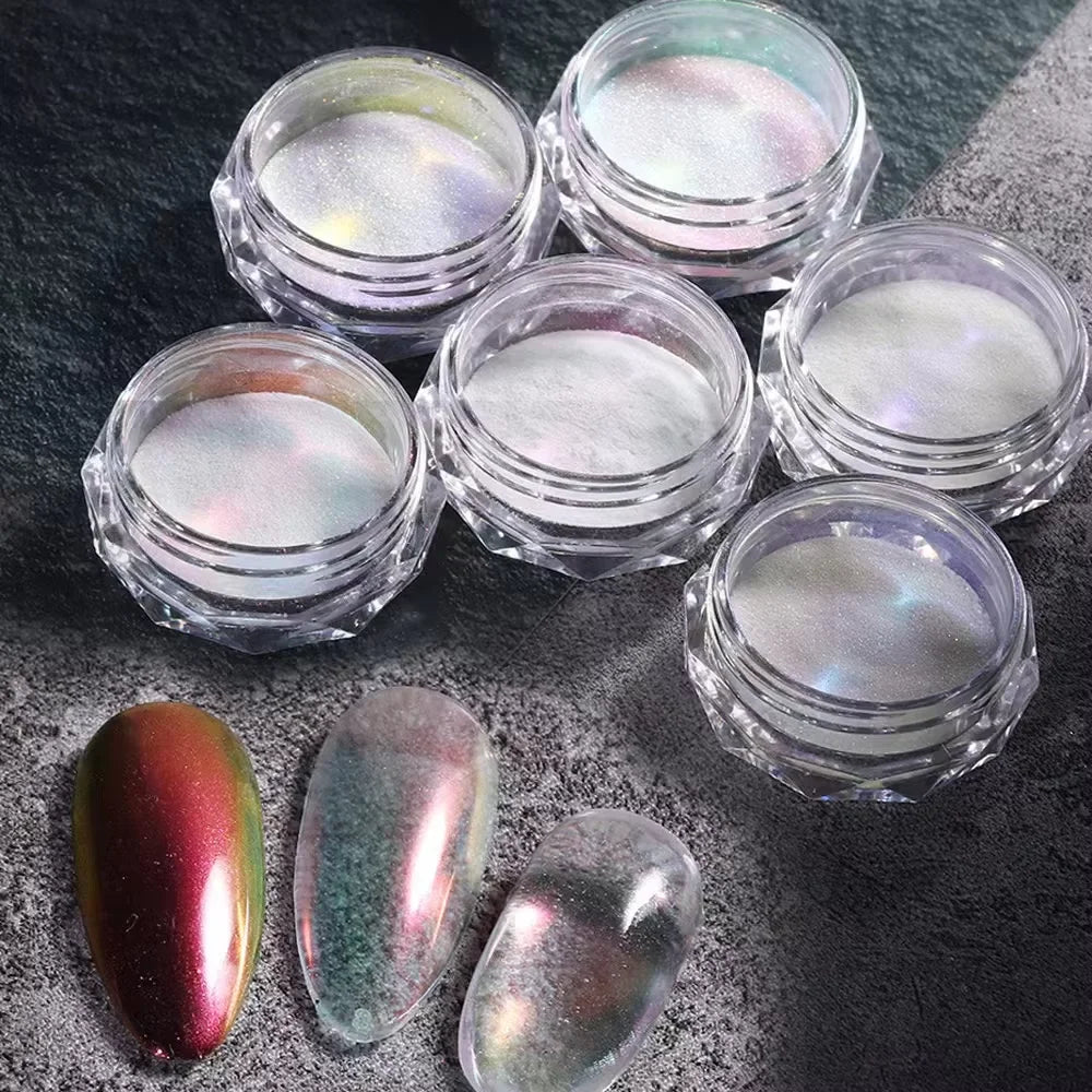 Holographic Mermaid Mirror Nail Pigment Powder for Gel Polish