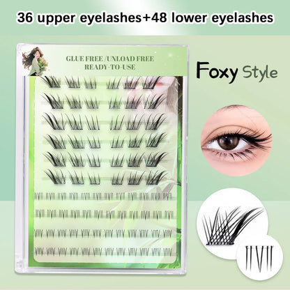 Self Adhesive No Glue Reusable Cluster False Eyelashes Natural Soft Lashes