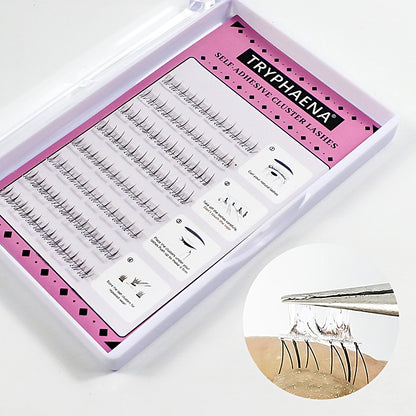 Self Adhesive Lash Cluster Set Korean Manga Style Natural Wispy Individual Eyelashes