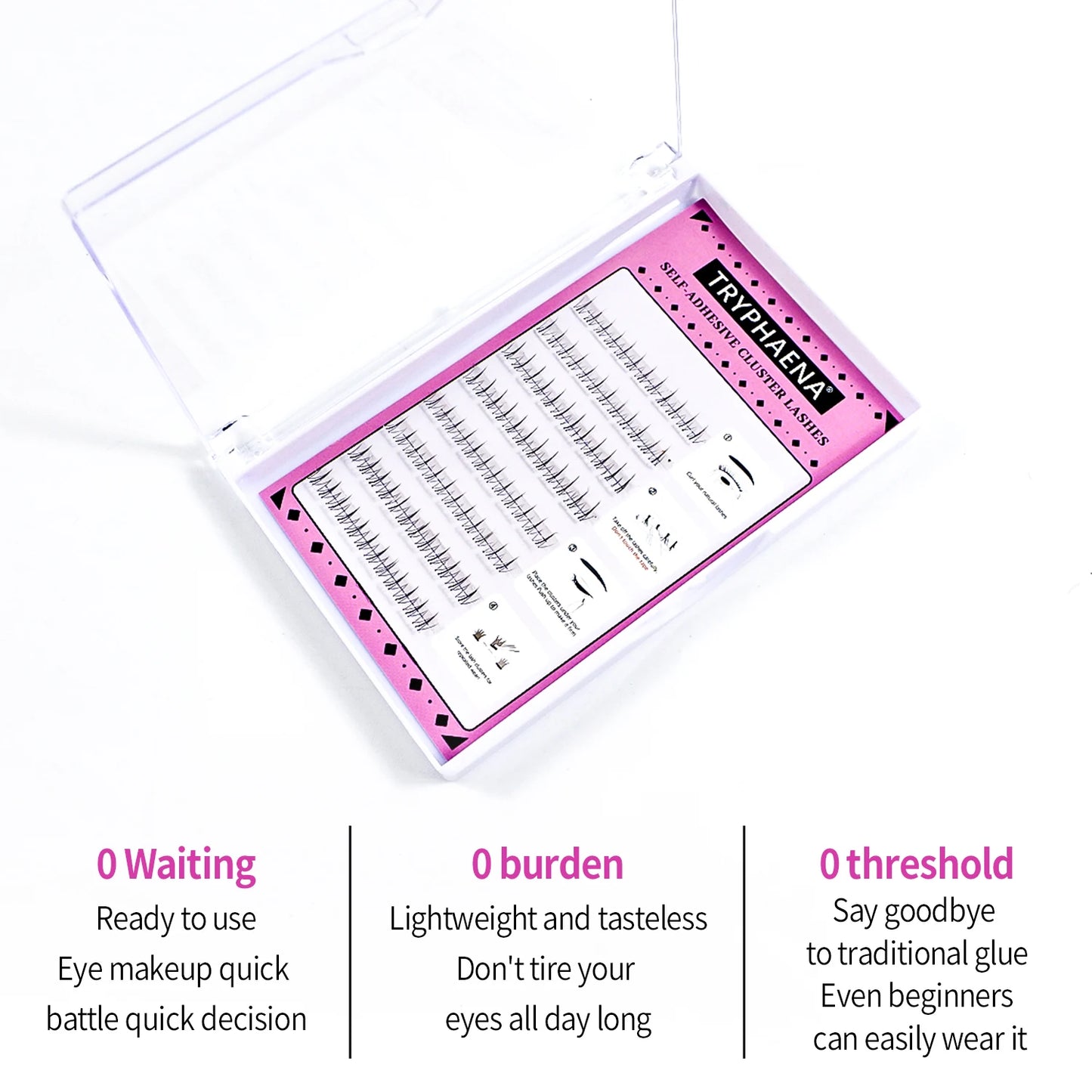 Self Adhesive Lash Cluster Set Korean Manga Style Natural Wispy Individual Eyelashes