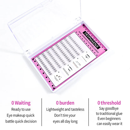 Self Adhesive Lash Cluster Set Korean Manga Style Natural Wispy Individual Eyelashes