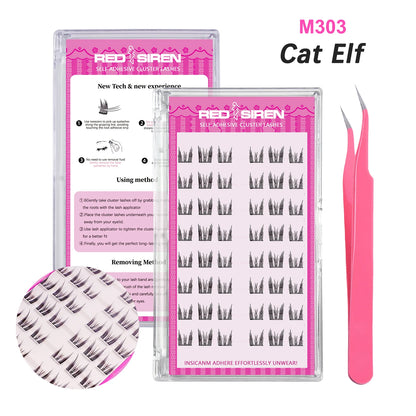 Self Adhesive Lash Cluster Set Korean Manga Style Natural Wispy Individual Eyelashes