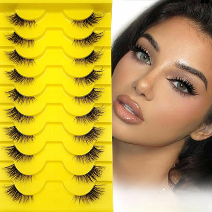 10 Pair Elegant Wispy Cat Eye False Eyelashes Natural Fluffy Design