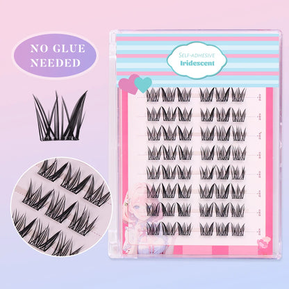 Self Adhesive No Glue Reusable Cluster False Eyelashes Natural Soft Lashes