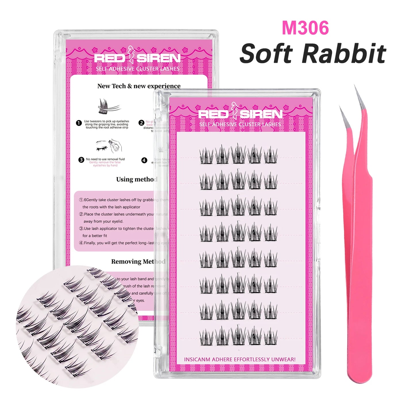 Self Adhesive Lash Cluster Set Korean Manga Style Natural Wispy Individual Eyelashes