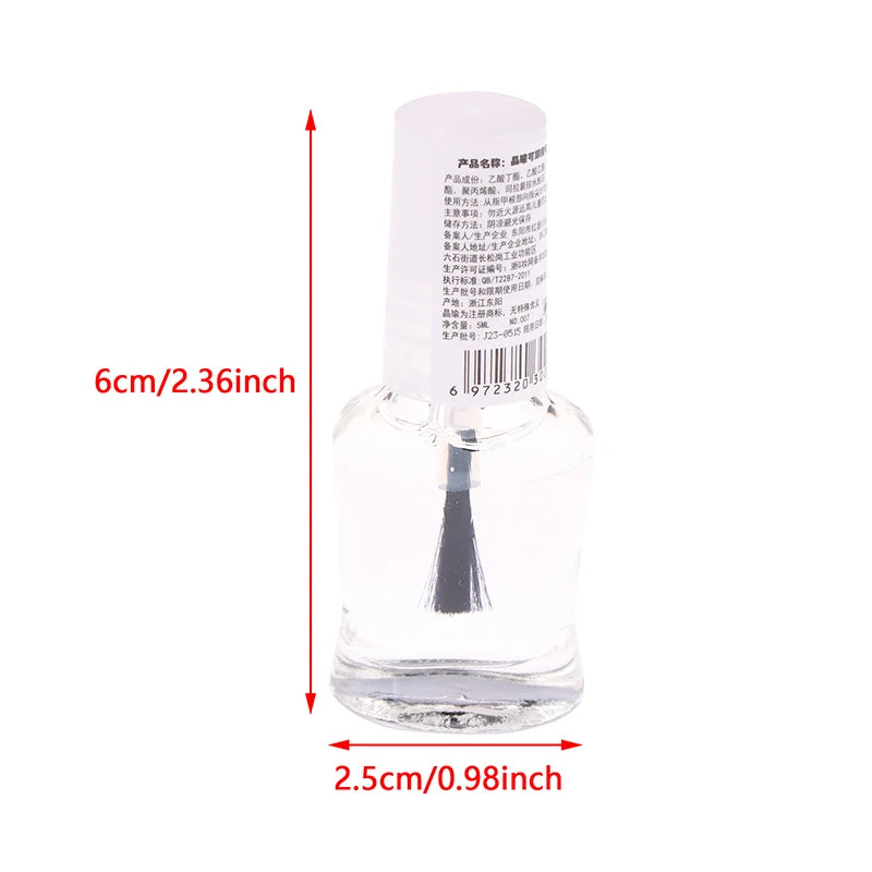 Clear bottle with dimensions labeled on a white background