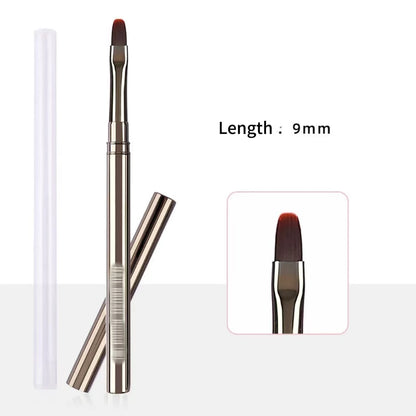 Makeup brush with a close-up inset showing the bristle detail on a white background.