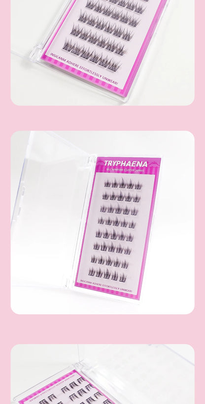 Self Adhesive Lash Cluster Set Korean Manga Style Natural Wispy Individual Eyelashes