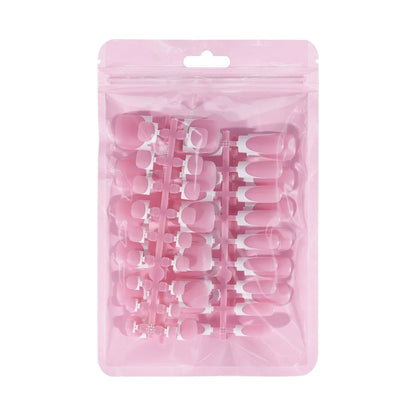 60 Piece Short French Tip Press On Toenails Multicolor Set
