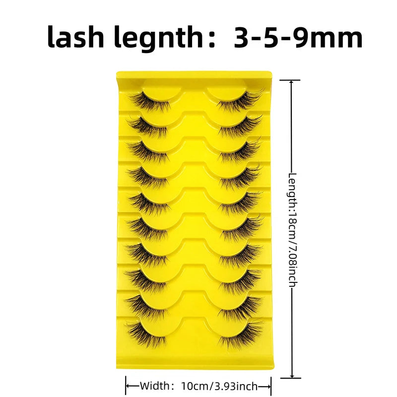 10 Pair Elegant Wispy Cat Eye False Eyelashes Natural Fluffy Design
