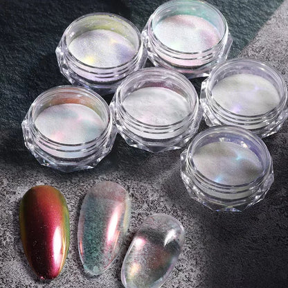 Holographic Mermaid Mirror Nail Pigment Powder for Gel Polish