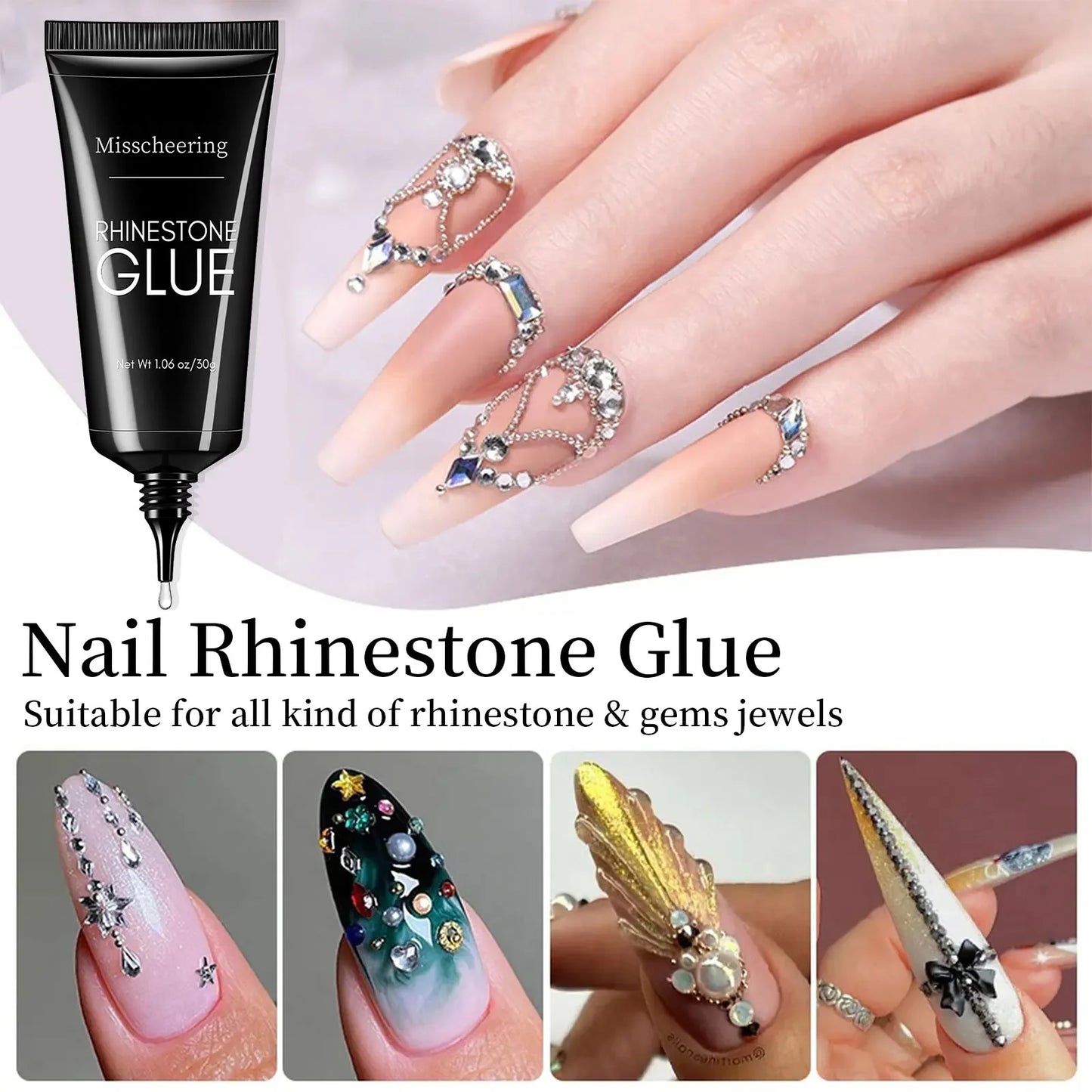 30g Super Strong Nail Rhinestone Glue for 3D Nail Charms
