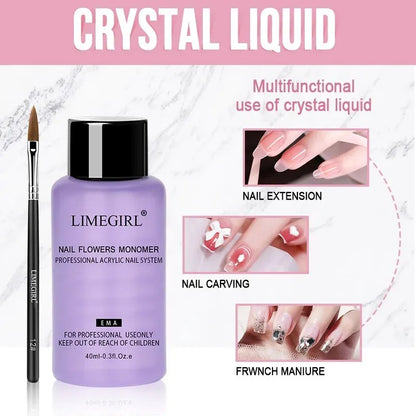 Acrylic Nail Powder and Liquid Monomer Manicure Kit for Nail Art