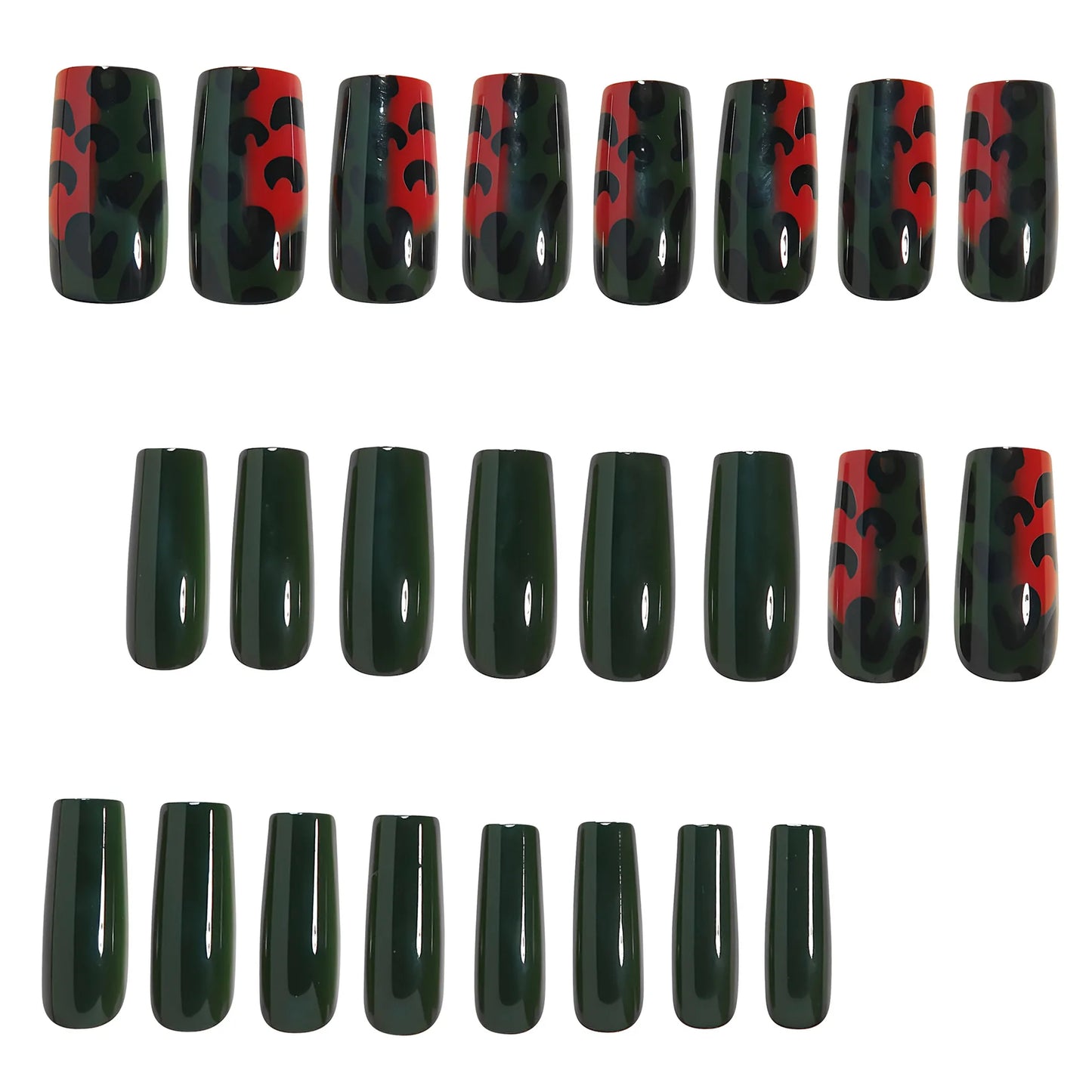 Medium Gradient Multicolor Leopard Print Press On Nails Square Almond Tips