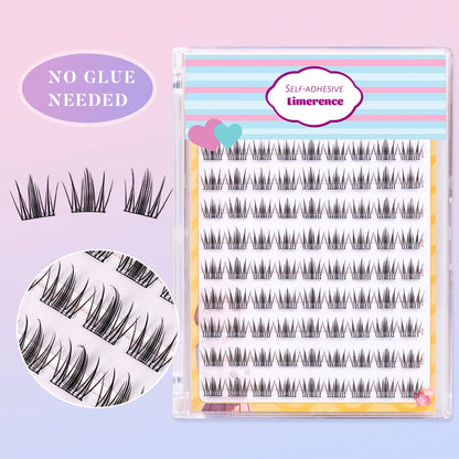 Self Adhesive No Glue Reusable Cluster False Eyelashes Natural Soft Lashes