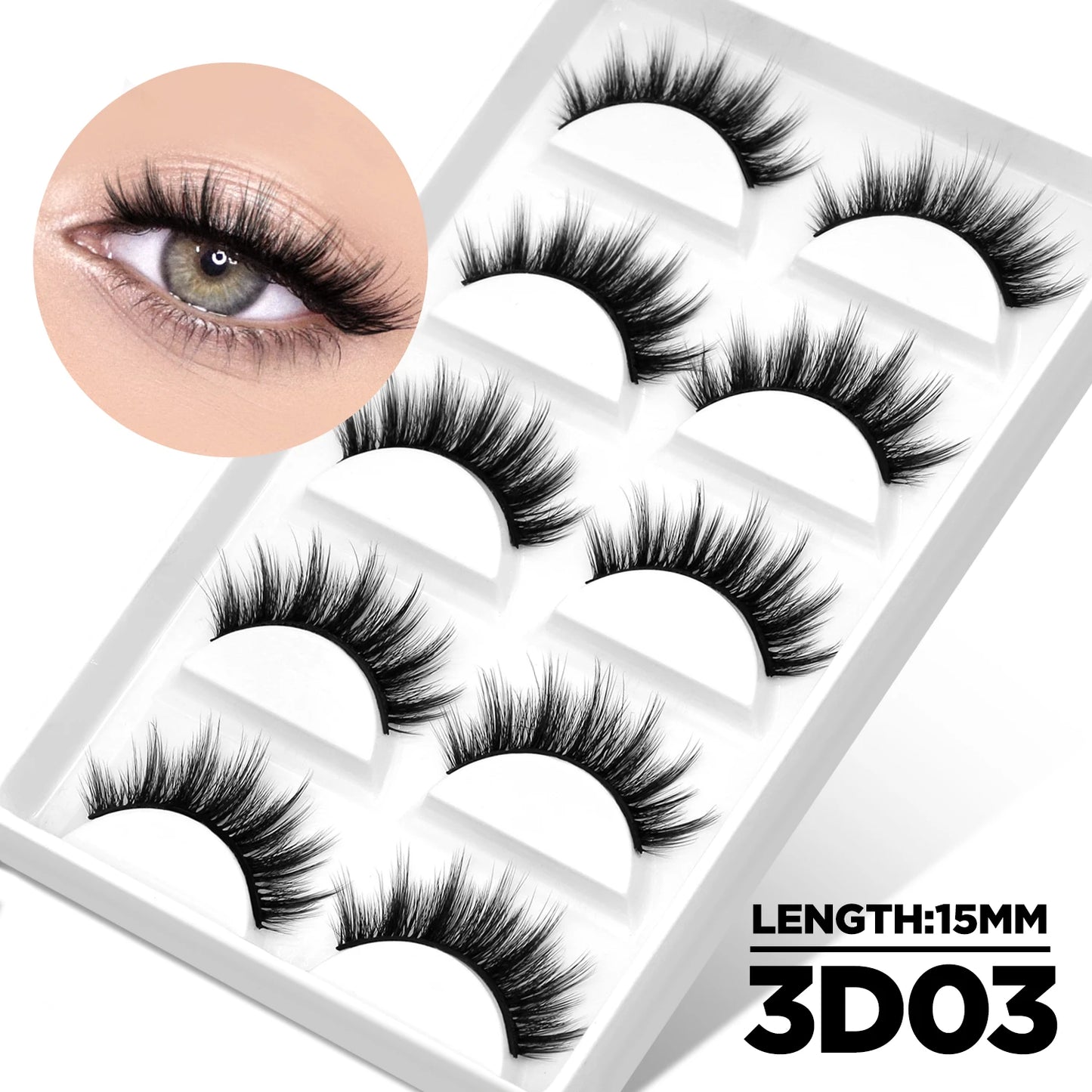 Lasvirey Cat Eye Manga Style False Eyelashes 3D Faux Mink Wispy Winged Design