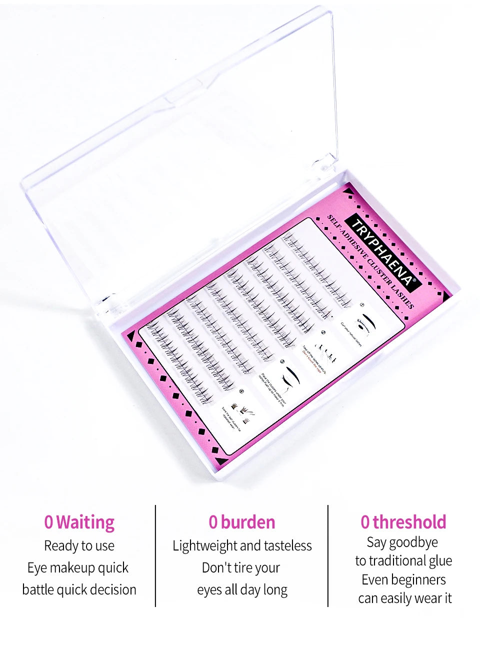 Self Adhesive Lash Cluster Set Korean Manga Style Natural Wispy Individual Eyelashes