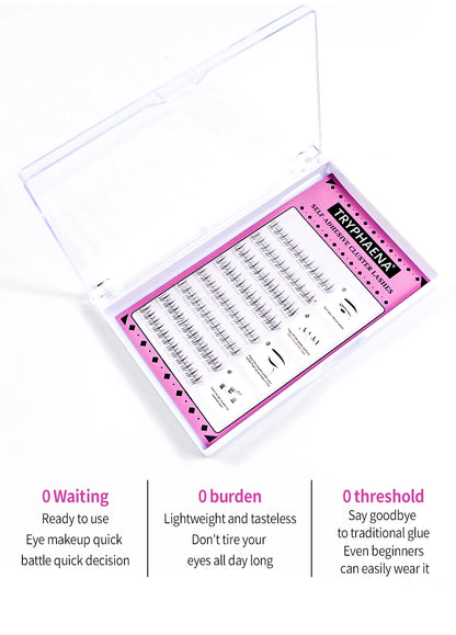 Self Adhesive Lash Cluster Set Korean Manga Style Natural Wispy Individual Eyelashes