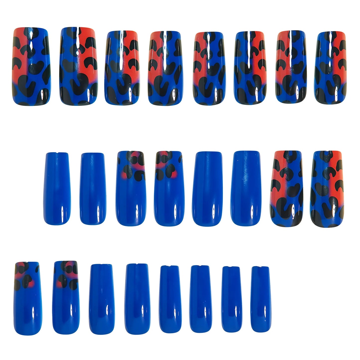 Medium Gradient Multicolor Leopard Print Press On Nails Square Almond Tips