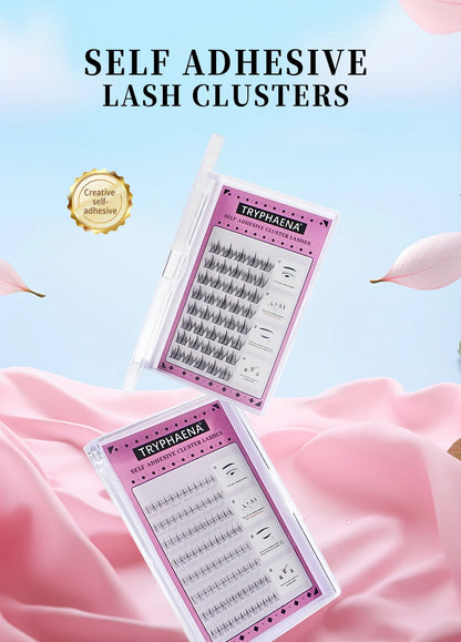Self Adhesive Lash Cluster Set Korean Manga Style Natural Wispy Individual Eyelashes