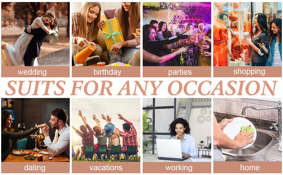 Collage of various life moments with text indicating different occasions.