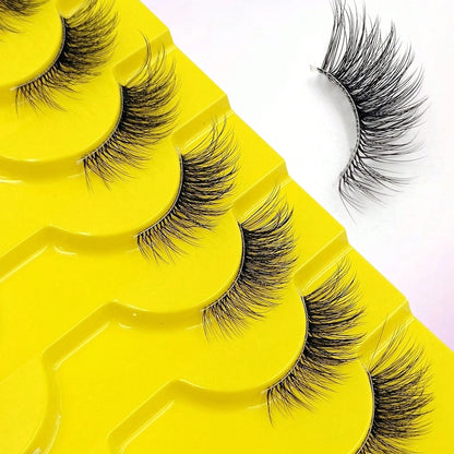 10 Pair Elegant Wispy Cat Eye False Eyelashes Natural Fluffy Design