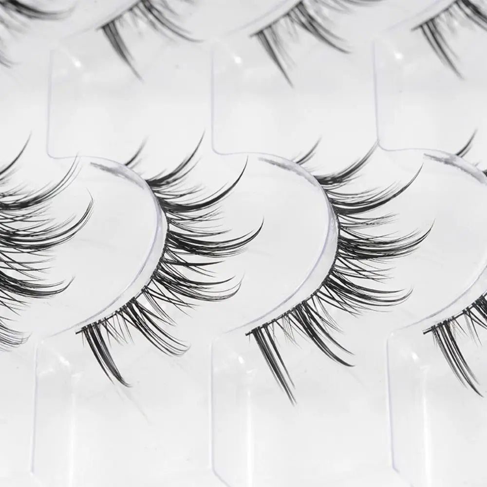 8 Pair Natural Look Curled Full Strip False Eyelashes Dense Long Lasting