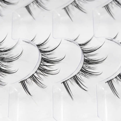 8 Pair Natural Look Curled Full Strip False Eyelashes Dense Long Lasting