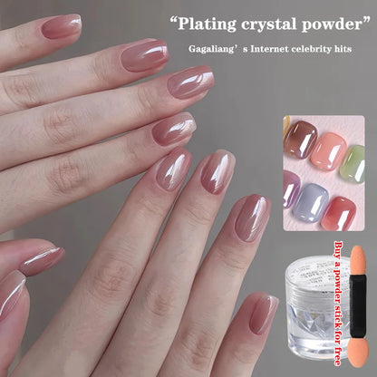 Aurora Pearl White Chrome Nail Powder Mirror Pigment for Nail Art