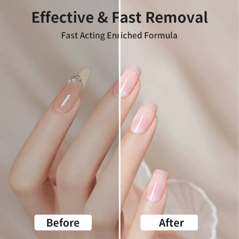 Before and after comparison of nails with a fast-acting enriched formula.