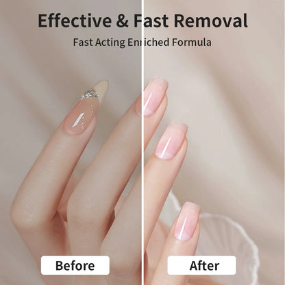 Before and after comparison of nails with a fast-acting enriched formula.