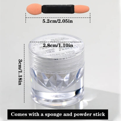 Aurora Pearl White Chrome Nail Powder Mirror Pigment for Nail Art