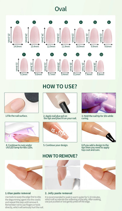 Nail art guide with step-by-step instructions on application and removal.