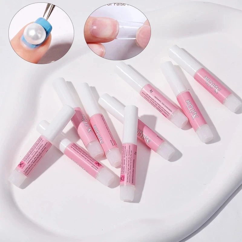 Lip balm tubes with pink labels on a white background