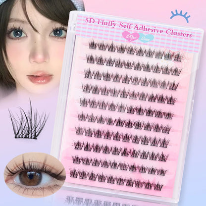 Self Adhesive No Glue Reusable Cluster False Eyelashes Natural Soft Lashes
