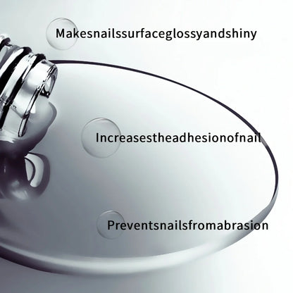 Close-up of a nail surface with text highlighting its properties