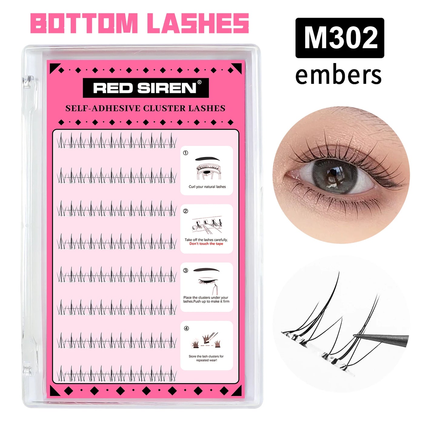 Self Adhesive Lash Cluster Set Korean Manga Style Natural Wispy Individual Eyelashes