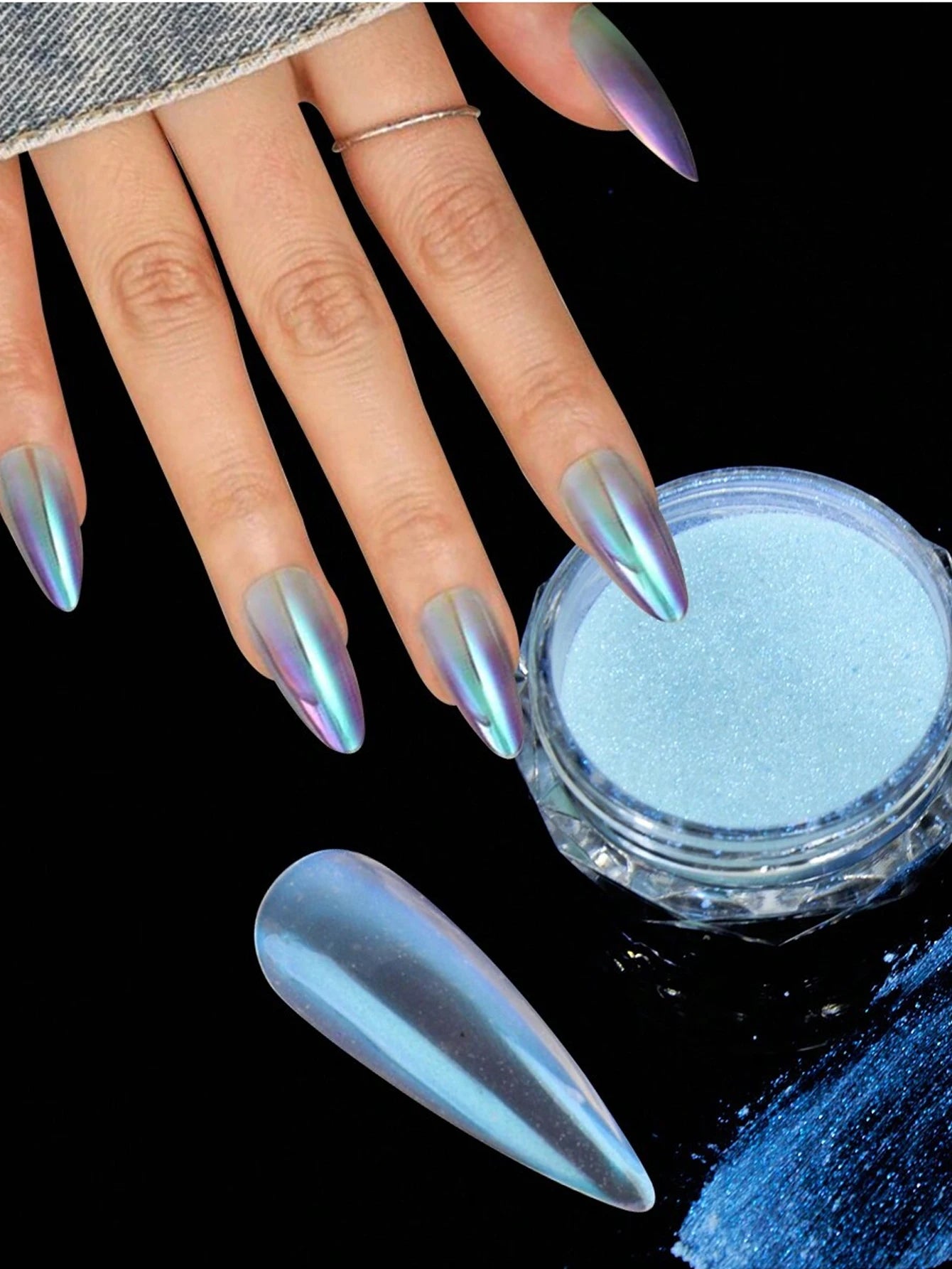 Holographic Mermaid Mirror Nail Pigment Powder for Gel Polish