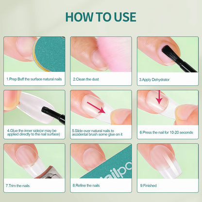 Press On Nail Glue and Remover Kit Fast Dry