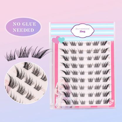 Self Adhesive No Glue Reusable Cluster False Eyelashes Natural Soft Lashes