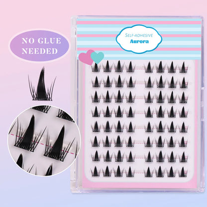 Self Adhesive No Glue Reusable Cluster False Eyelashes Natural Soft Lashes