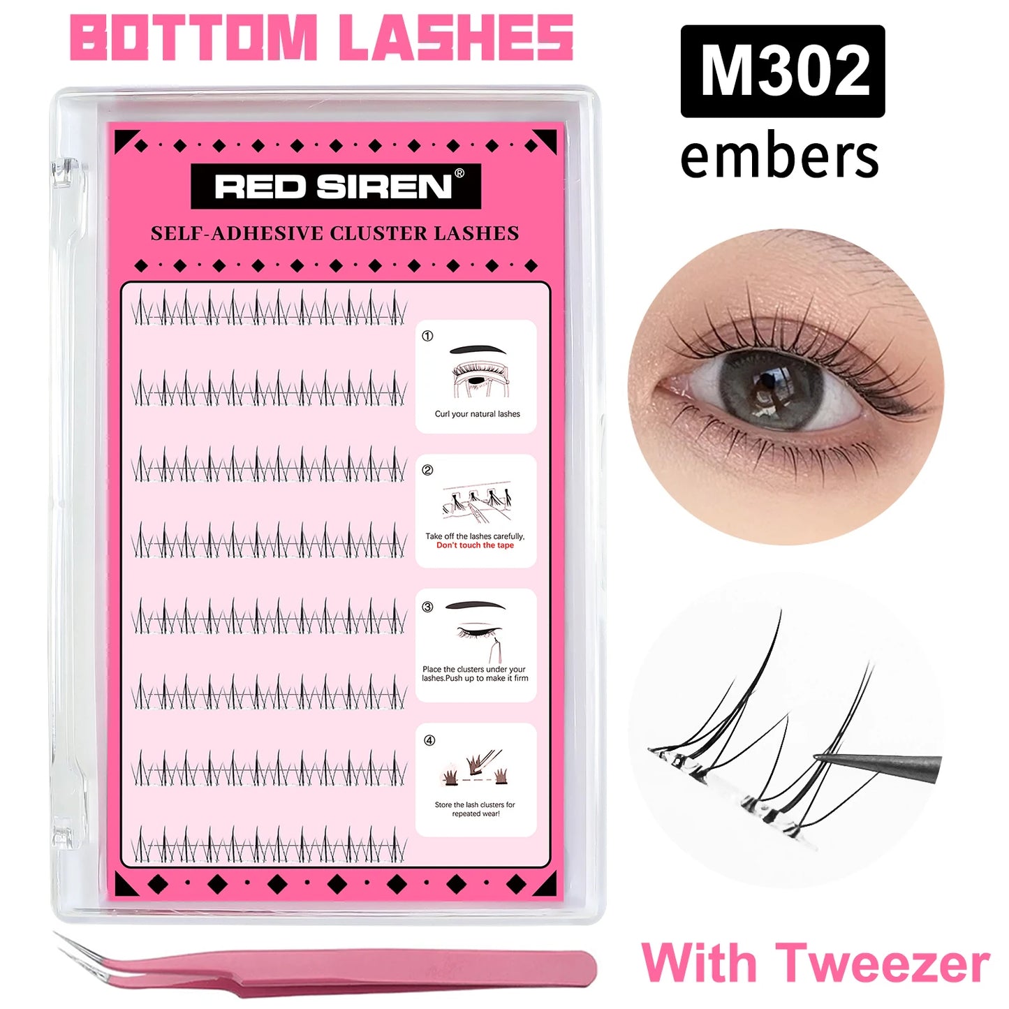 Self Adhesive Lash Cluster Set Korean Manga Style Natural Wispy Individual Eyelashes