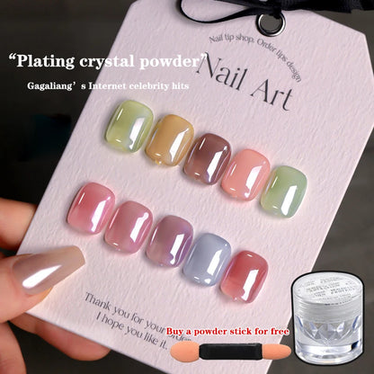 Aurora Pearl White Chrome Nail Powder Mirror Pigment for Nail Art