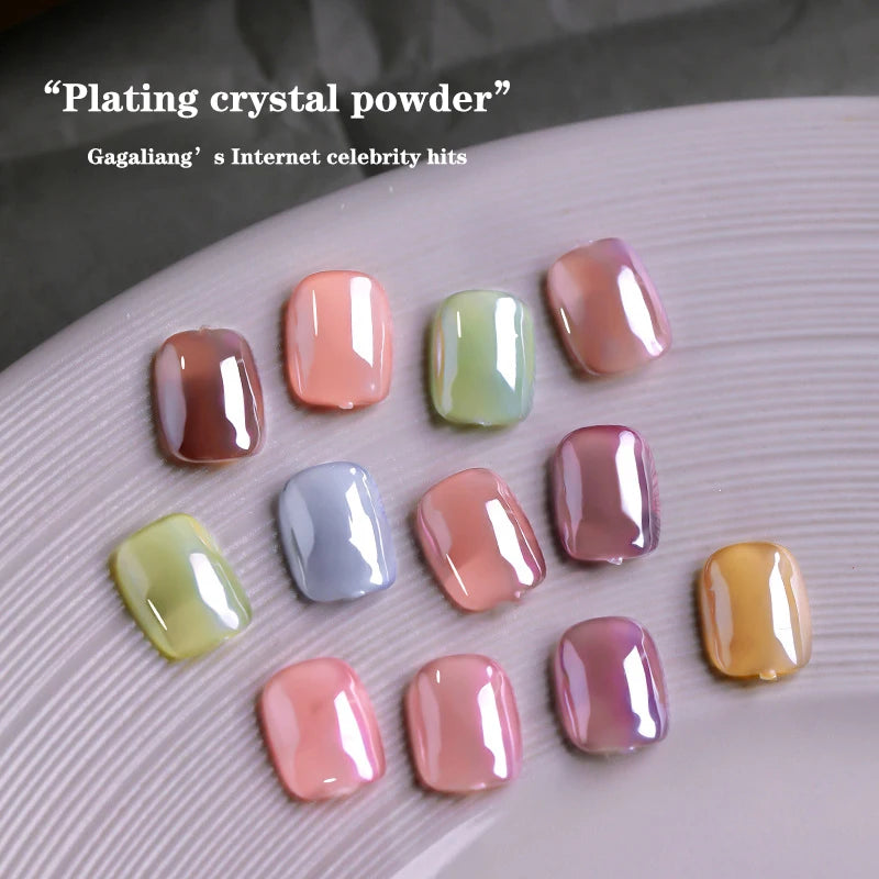 Aurora Pearl White Chrome Nail Powder Mirror Pigment for Nail Art