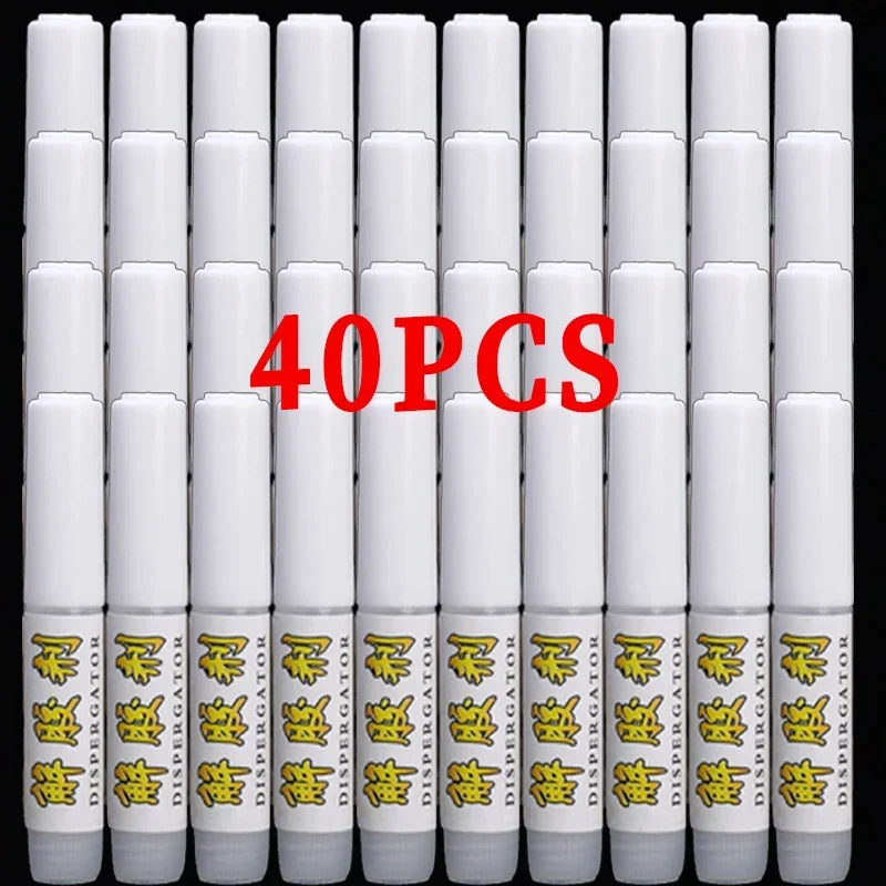 Multiple white tubes with yellow text on a black background, labeled '40PCS'.