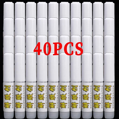 Multiple white tubes with yellow text on a black background, labeled '40PCS'.