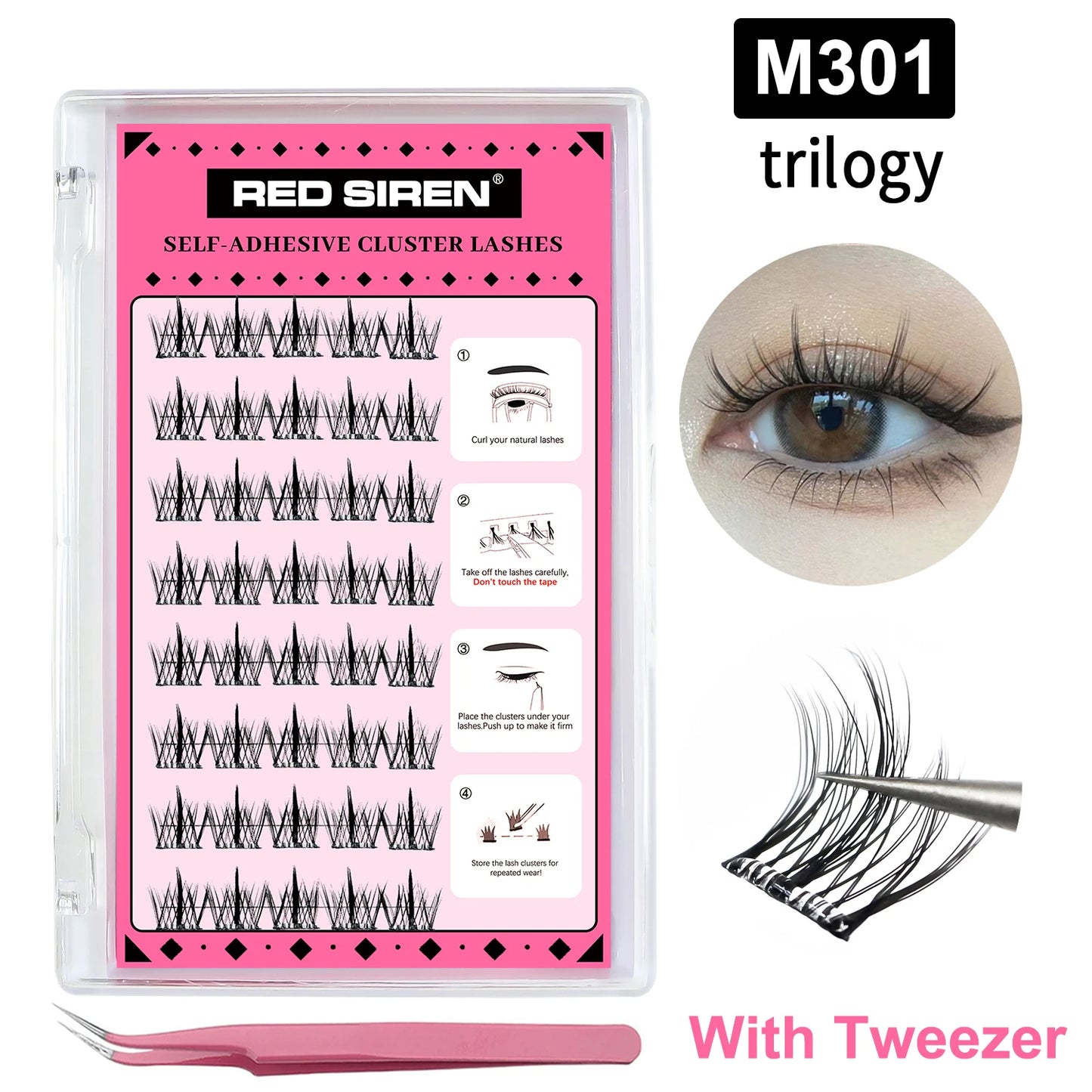 Self Adhesive Lash Cluster Set Korean Manga Style Natural Wispy Individual Eyelashes