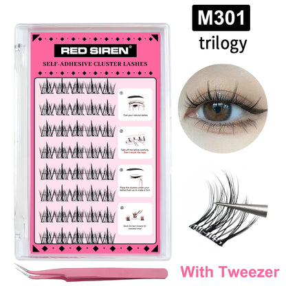 Self Adhesive Lash Cluster Set Korean Manga Style Natural Wispy Individual Eyelashes